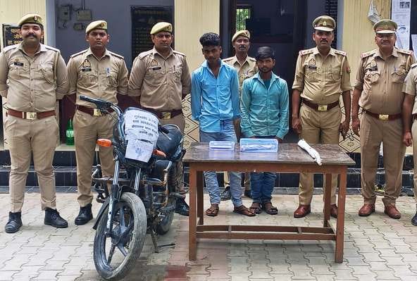 Two arrested along with bike and mobile looted a week ago