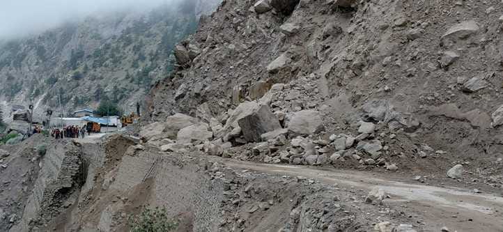 Malari highway connecting China border closed, 10 meters collapsed