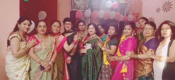 Teej festival celebrated in colorful costumes