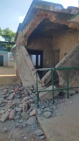 Dilapidated Anganwadi building collapsed, no casualties