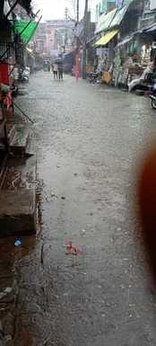 Streets flooded due to rain in Secunderabad