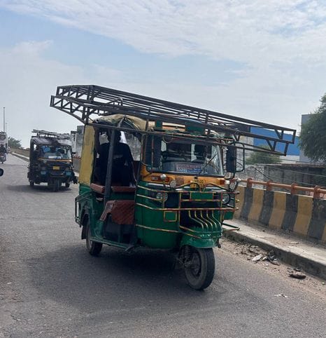 Vehicles carrying construction material against rules on city roads