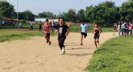 Pratik won the 3000 meter race, Arshit won the shot put