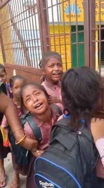 Children started crying after getting the information about school closure...video went viral