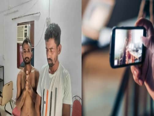 पुलिस की गिरफ्त में आरोपी।