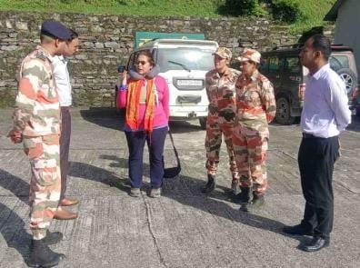 Former Union Minister of State Meenakshi Lekhi leaves for Delhi by helicopter