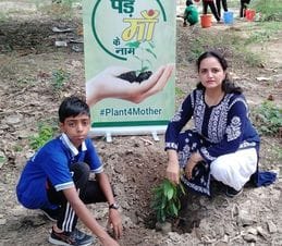 Planted fruit trees in Navodaya Vidyalaya Khunga Kothi