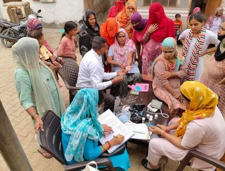 Health checkup of people done in camp