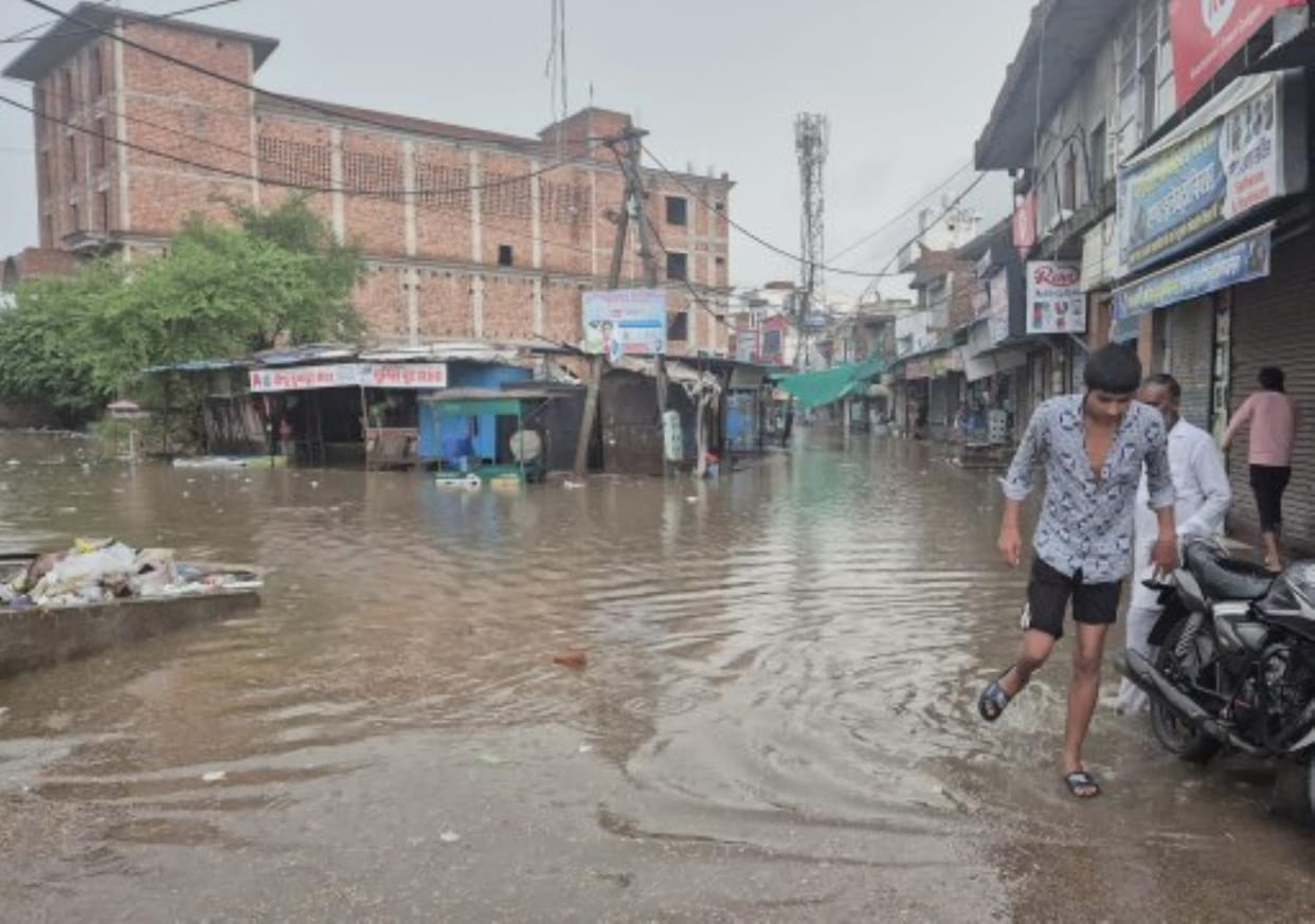 Relief from heavy rain after day's humidity