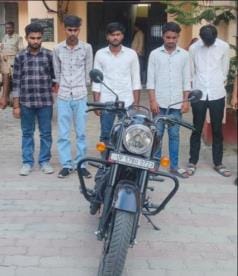 Police arrested five stuntmen and seized bikes
