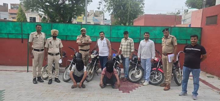 Two accused arrested with seven stolen motorcycles