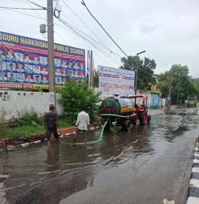 Waterlogging in Gandhi Nagar, Trikuta Nagar due to rain at night