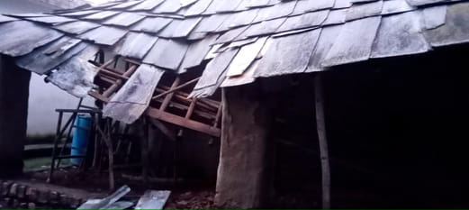 Gaushala in Nandrul and house in Mihalu destroyed due to rain