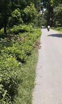 Due to breakage of high tension line, power supply of six villages was disrupted