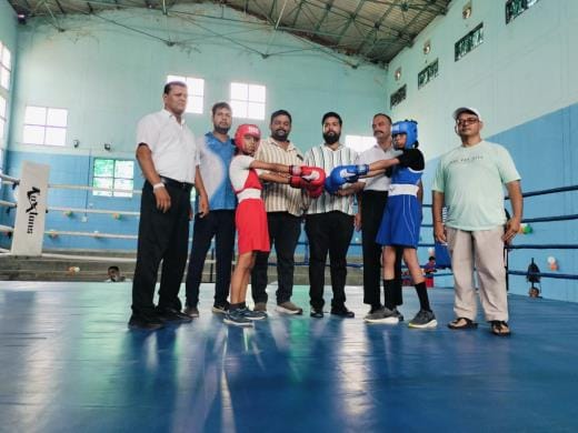 Players showed their strength in the state level boxing competition