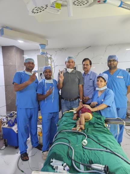 A locket got stuck in the windpipe of an 11 month old child, his life was saved by surgery