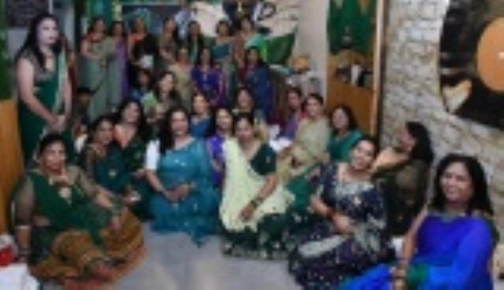 Women added colour to Kajari workshop with traditional songs