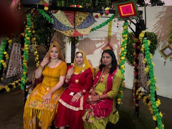 Before Hariyali Teej, women displayed their beauty in cultural costumes