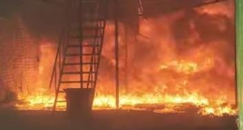 Fire in the warehouse, tent items burnt