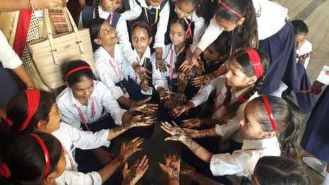 127 girl students participated in the Mehndi Rachao competition