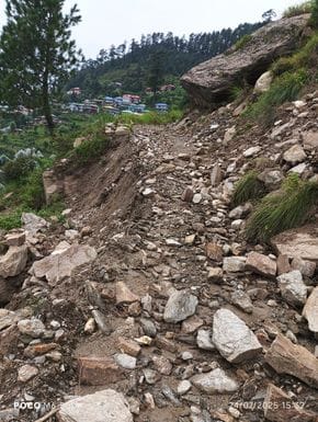 The poor condition of Chaunradhar-Paneu road has become a problem for gardeners