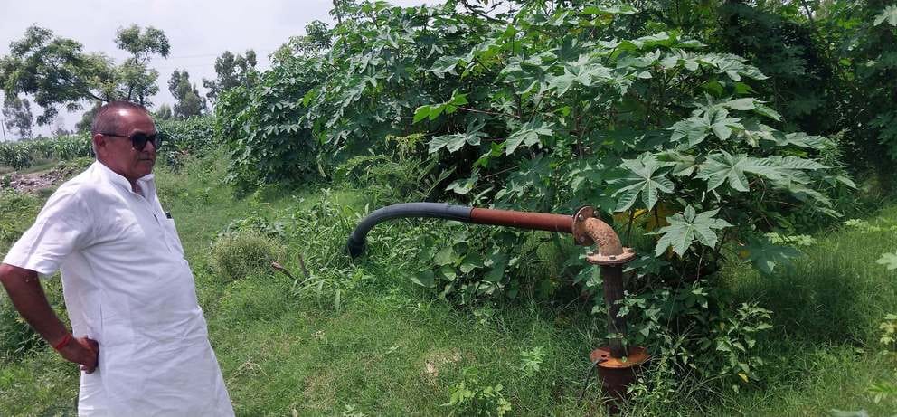 The borewell was dug but the overhead tank could not be built