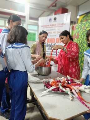 students learn art and culture in a work