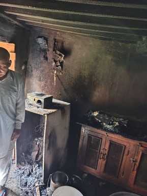 Slate-roofed houses burnt to ashes due to short circuit in Nugran village