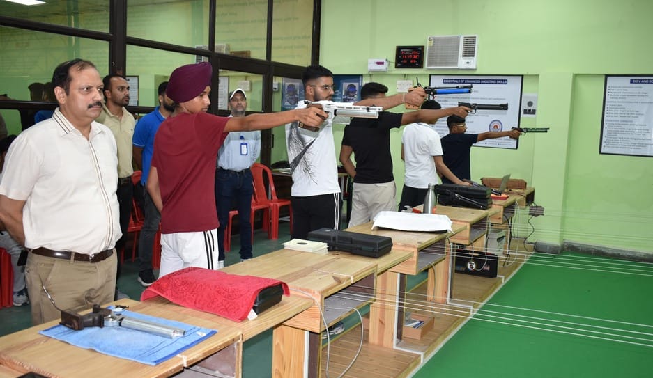 Anika first in 10 meter air pistol girls age group-14