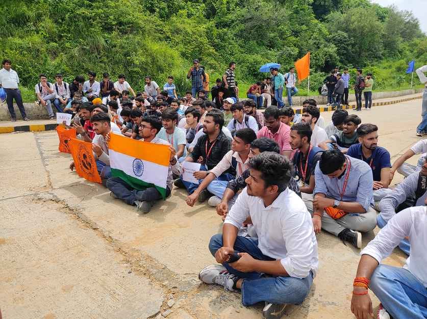 Protest against fee hike in central university
