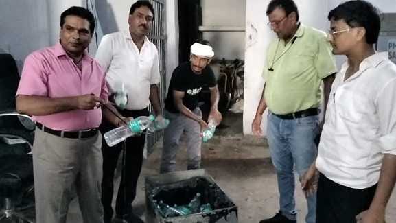 32 water bottles destroyed at the railway station