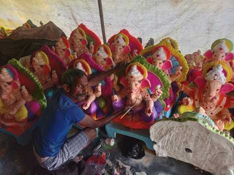 Artists busy making idols for Ganesh festival