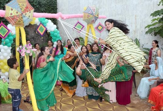 They swung a lot on the swings and sang the Malhars of Sawan