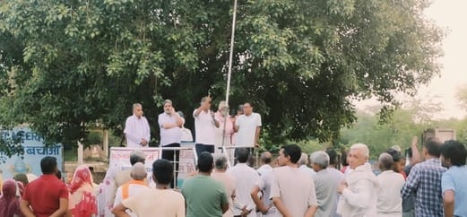 A protest march was taken out regarding the 200-bed civil hospital