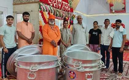 Utensils donated to Baba Ram Swarup Das temple in Siha