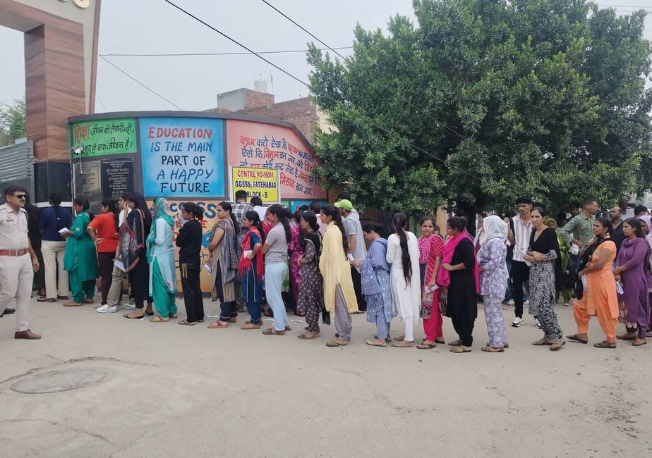 94.29 percent candidates appeared for the exam, biometric stopped at seven centers