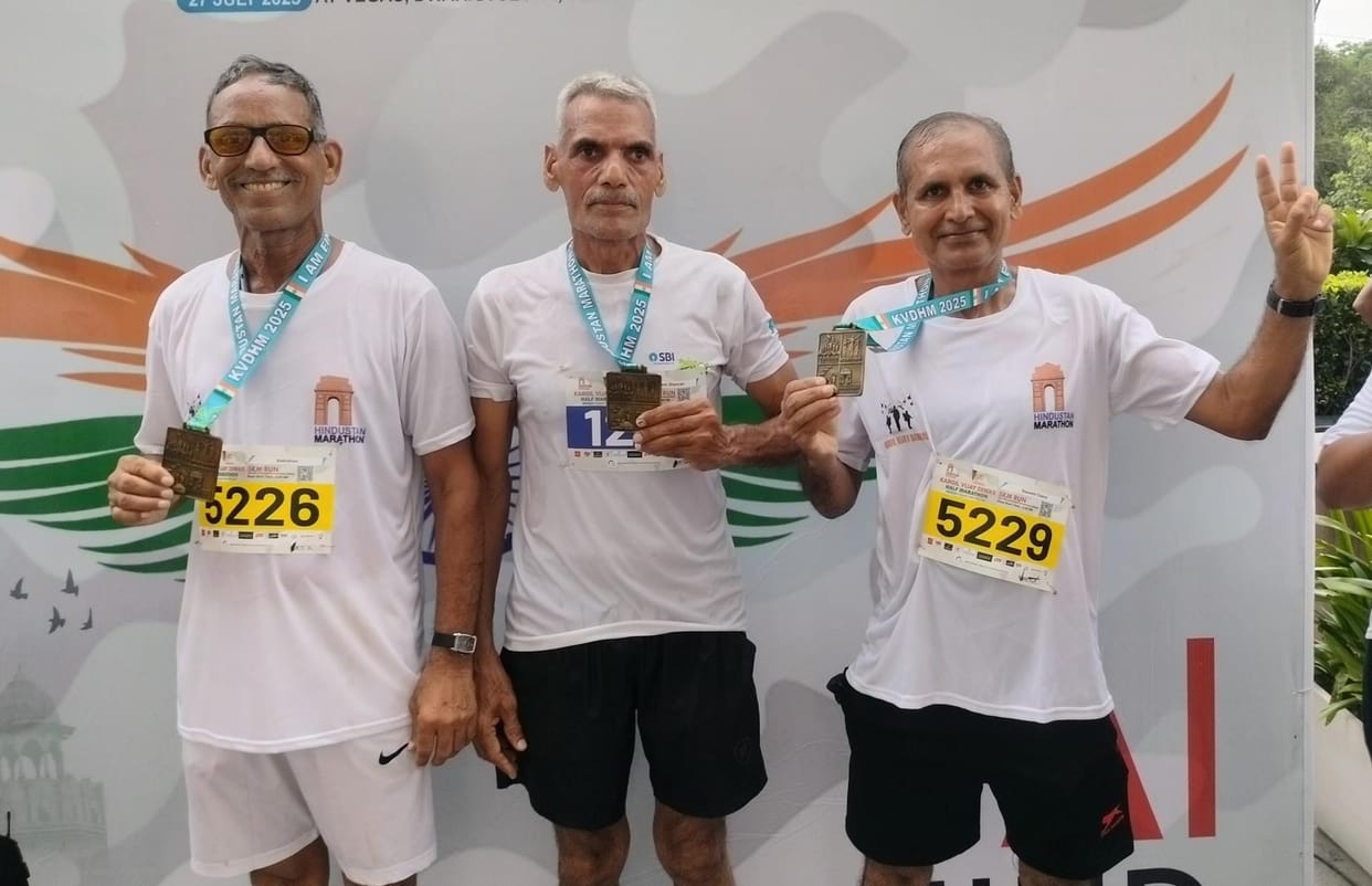Bhiwani's Balkishan, Naseeb and Ramesh won medals in half marathon