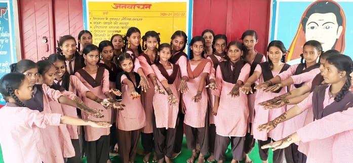 Children were rewarded for their best performance in Mehndi competition