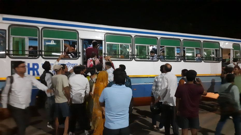 CET...bus ran without route, candidates got upset as they were dropped at wrong place