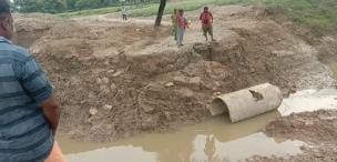 Villagers protested when the road was not repaired