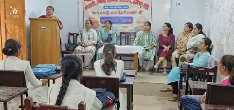 Rushda stood first and Shivangi stood second in the speech competition