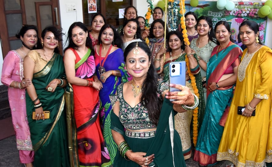 Friends are swinging, Hariyali Teej festival has arrived