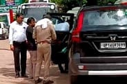 The accused of taking bribe came for medical examination in a car with BJP flag
