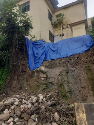 Landslide threatens electricity board office
