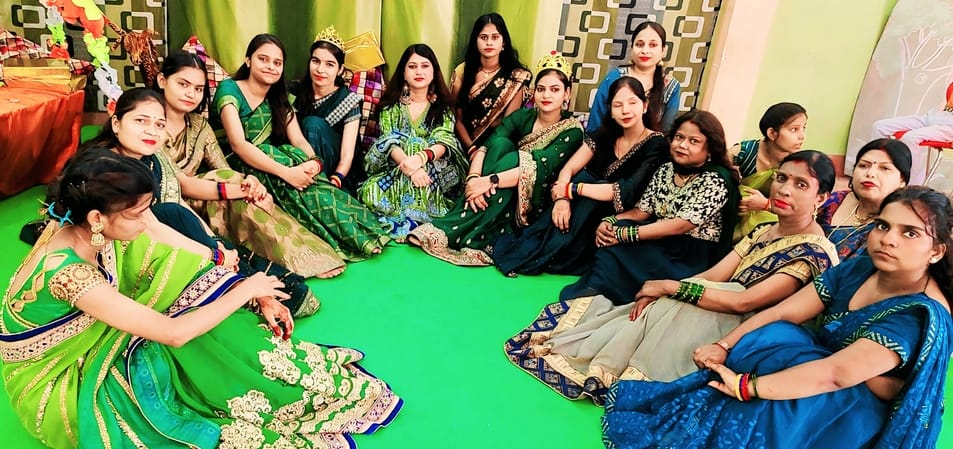 Married women performed puja with the wish for long life of their husband