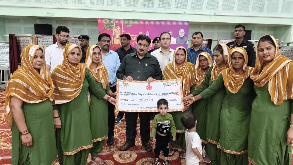 Women of self-help group were honored by giving them Kothli