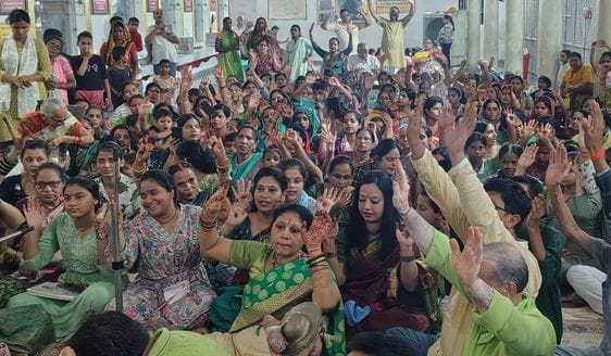 Sankirtan took place in Biruvabari temple, devotees danced