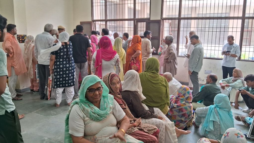 Pensioners came to get their documents checked fearing their pension would be cut