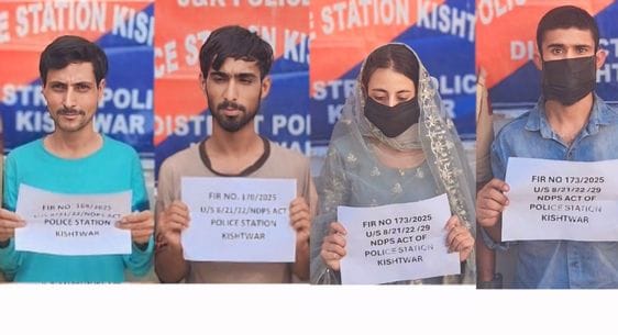 Kishtwar, Drug Network Break, Four Arrested