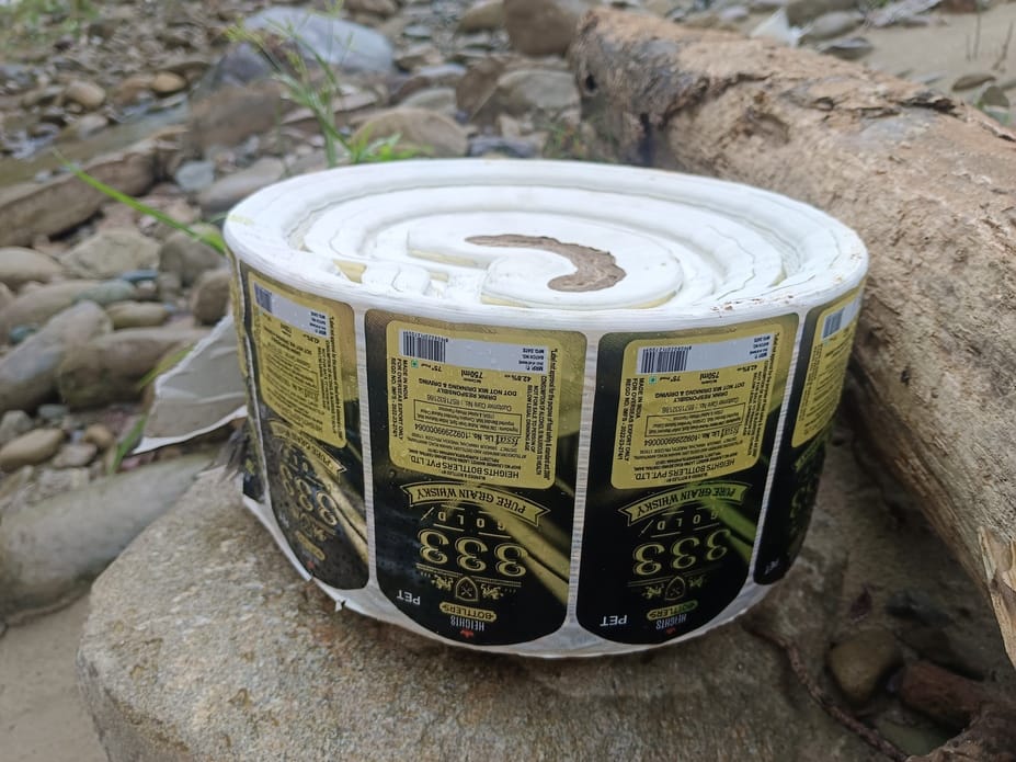 wine sticker recover from river